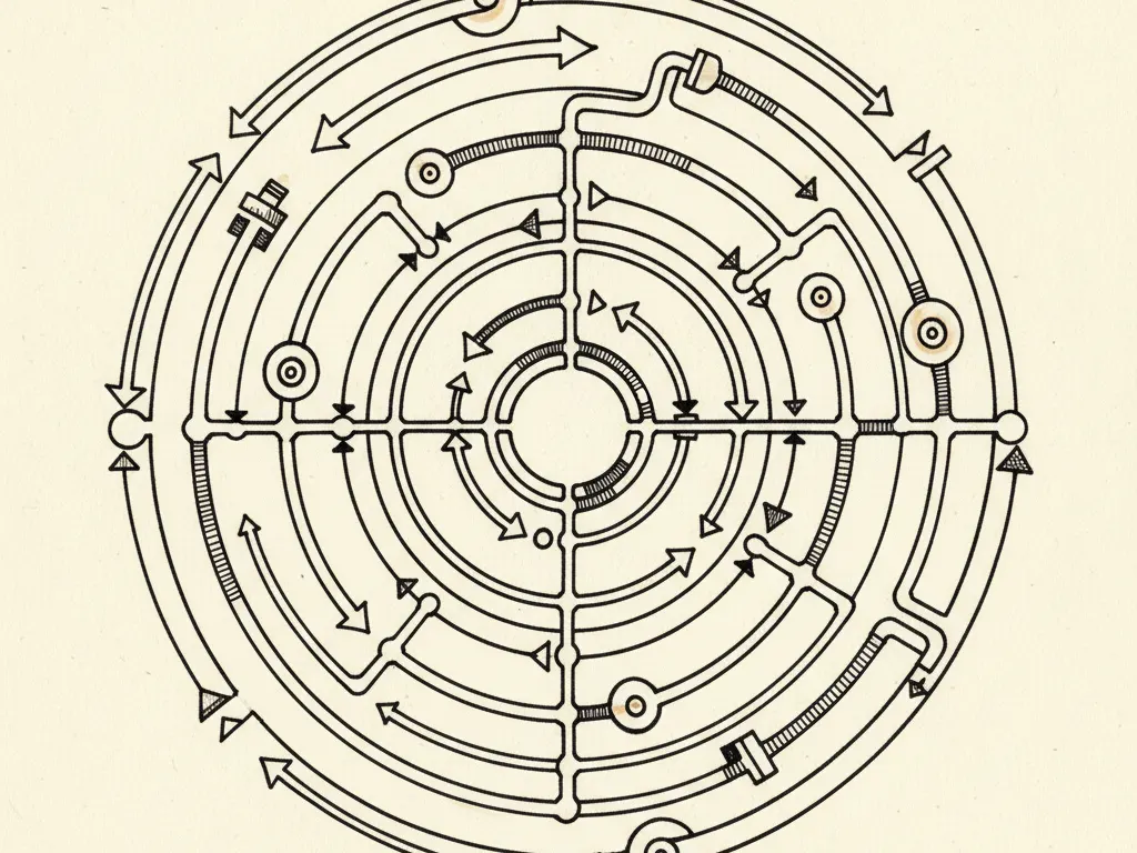 A hand-drawn ink diagram of connected customer-value loops forming an operating system, with arrows feeding back into each other.